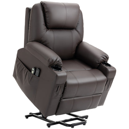 Scaun Electric Ridicare Seniori Piele PU cu Masaj & Telecomanda