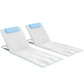 Set 2 Șezlonguri de Soare Pliabile cu Spătar Reglabil și Geantă, 48x134x36-45 cm, Bej