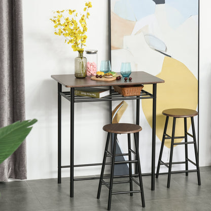 Set Masa inalta cu 2 Scaune – Bar & Bucatarie cu Raft Integrat