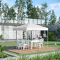 Pop Up Foisor 2,45 x 2,45 m rezistent la apa cu franghii si cuie de otel si tesatura Oxford alba
