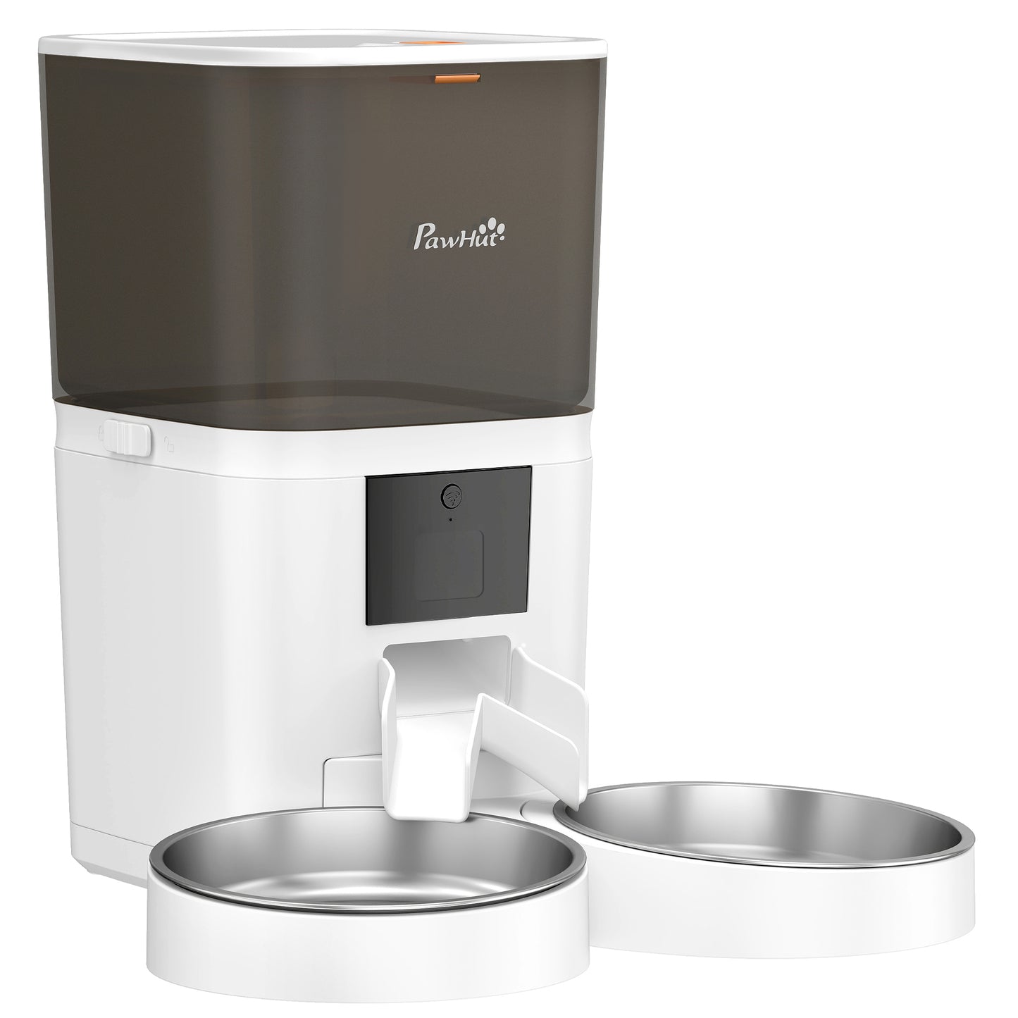 Distribuitor Automat Hrană Pisici 6L WiFi 2.4G, Control prin Aplicație cu Timer, 1-10 Mese pe Zi, Înregistrare 10s, 2 Boluri din Oțel Inoxidabil