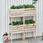 Ghiveci de Gradina Ridicat cu 4 Ghiveci pentru Plante de 50x30x60cm din Lemn
