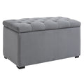 Cufar Depozitare Multifunctional – Cu 2 Pouf Catifea Gri