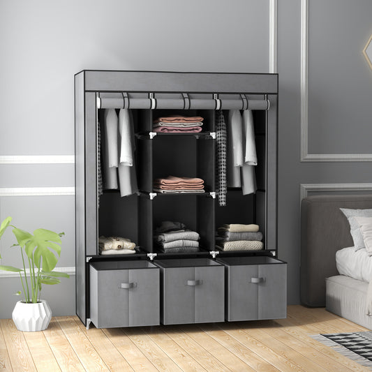 sifonier Pliabil Textil – Cu Rafturi & Sertare, Ideal pentru Spatii Mici
