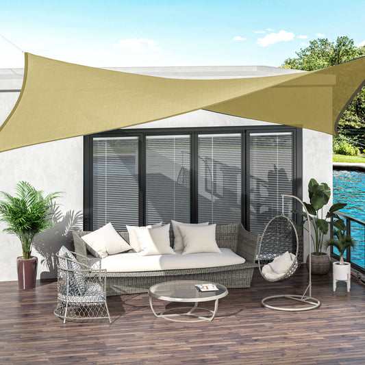 Copertina Parasol Sail Patrata din HDPE Impermeabil Culoare Nisip 360x360cm