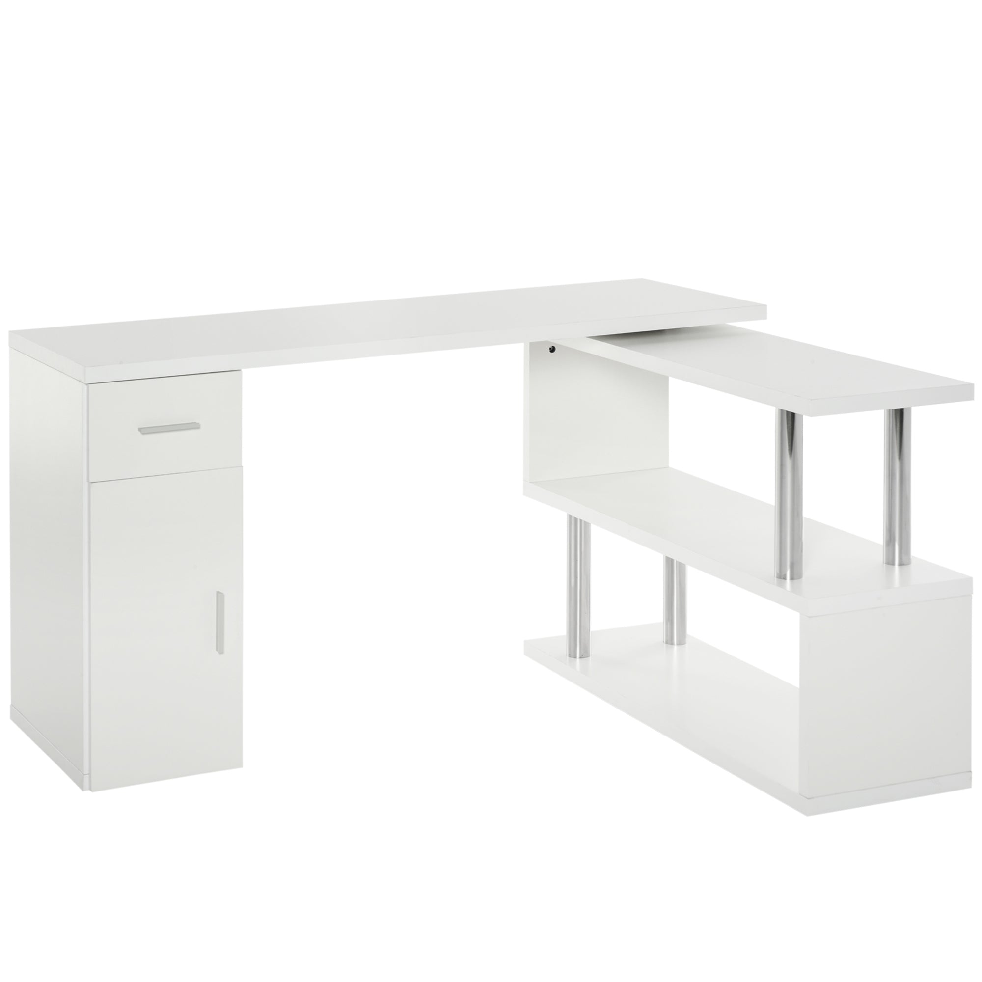 birou unghiular modern, din lemn, 140x107x74.6 cm
