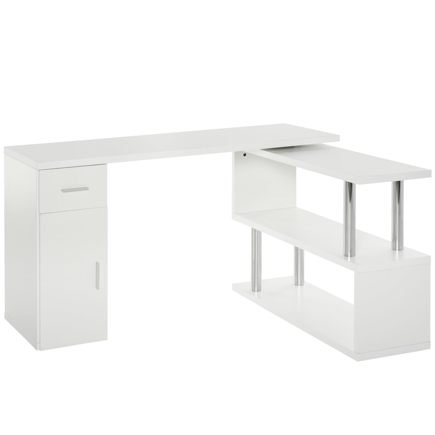 birou unghiular modern, din lemn, 140x107x74.6 cm