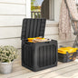 Ladă de Depozitare Grădină 121L din Plastic, Cutie de Exterior cu Mânere, Impermeabilă și Bloccabilă pentru Unelte și Accesorii, 56x45x53 cm, Negru