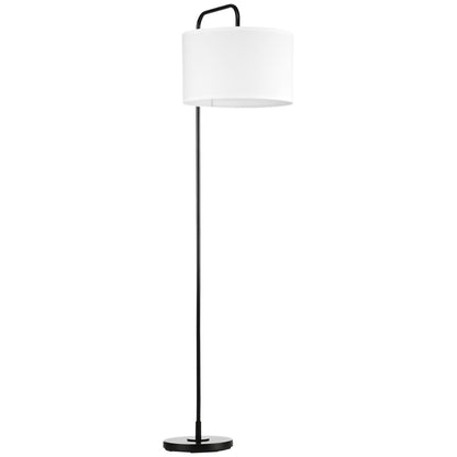 Lampadar Arcuit cu Abajur Efect In, Alb-Neagru
