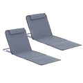 Set 2 Saltele Plaja Gri – Pliabile cu Spatar Reglabil