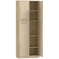 Mobilier de Depozitare Minimal cu 2 Dulapuri și Rafturi Reglabile, din Lemn culoare Stejar, 59x31x155 cm