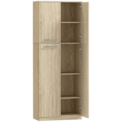 Mobilier de Depozitare Minimal cu 2 Dulapuri și Rafturi Reglabile, din Lemn culoare Stejar, 59x31x155 cm