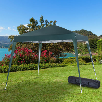 Foișor Pliabil de Grădină 3x3 m, Cort Pop-Up de Exterior din Oțel și Poliester, Pavilion pentru Terasă, Camping sau Evenimente, Verde