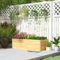 Jardinieră de exterior din lemn de molid împărțită în 3 zone, cu strat din material textil nețesut, 140x60x40 cm
