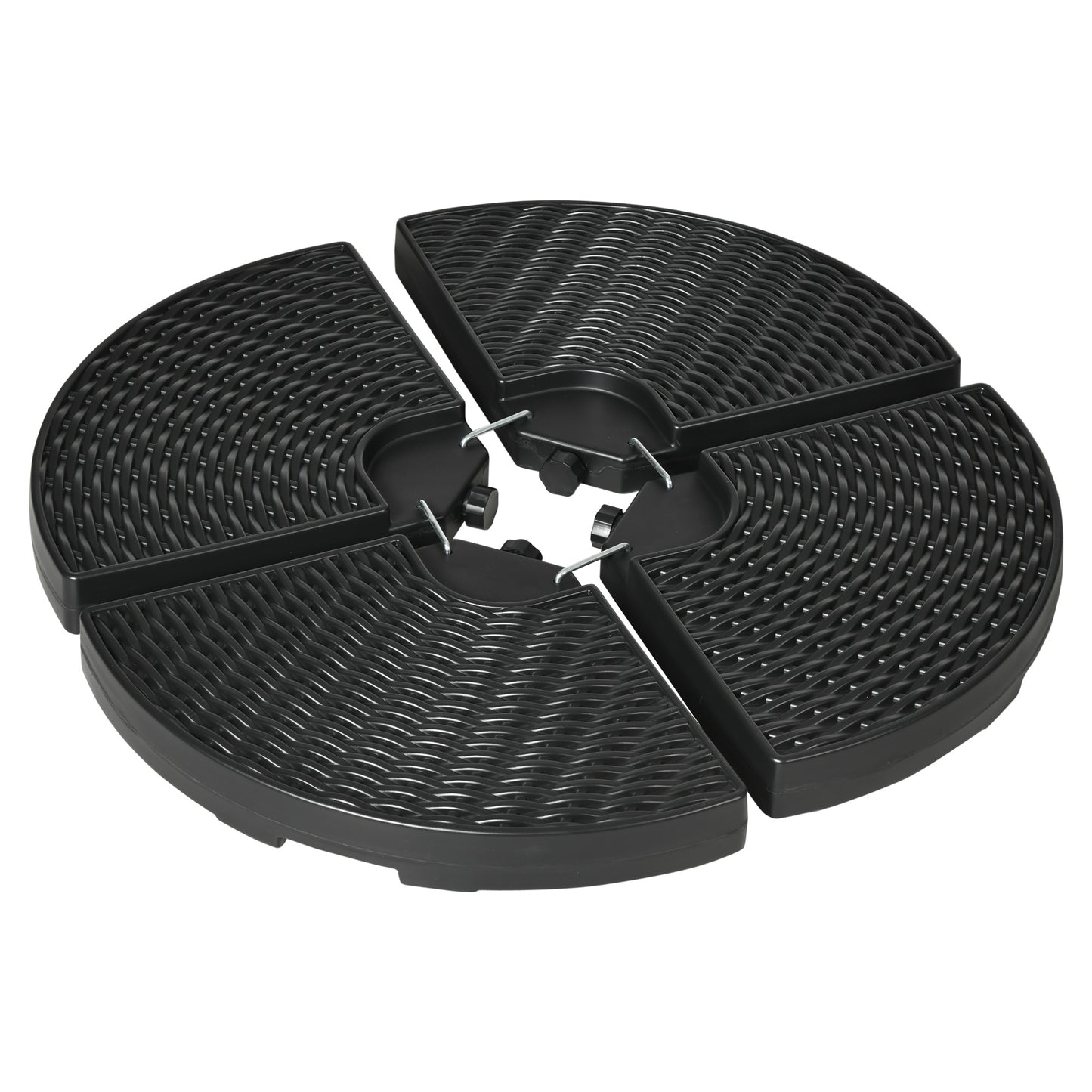 Set de greutati din 4 piese pentru baza umbrelei de gradina in consola pentru umbrelele cu articulatie tip banana, Greutati pentru umbrela  pentru suportul bazei, negru