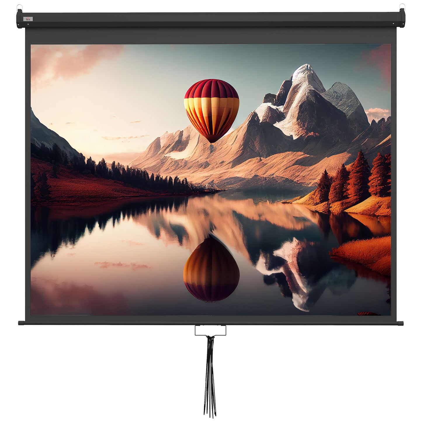 Ecran Proiecție 100" Reglabil cu Montare pe Tavan și Perete, Format 4:3, 203x152cm, Alb și Negru