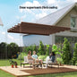Acoperiș pentru pergolă gazebo cu 10 orificii de drenaj, din poliester, 250x255 cm, pentru pergolă 3x3 m, culoare cafea