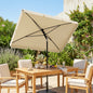 Umbrelă de Grădină Rectangulară și Reglabilă cu Stâlp din Aluminiu, 2x1.3x2.5 m, Bej