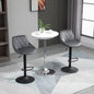Scaune Bar x2 – Pivotante, Gri Catifelat, inaltime Reglabila