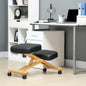 Scaun ergonomic postural cu suport pentru genunchi, cu roți, din lemn, negru