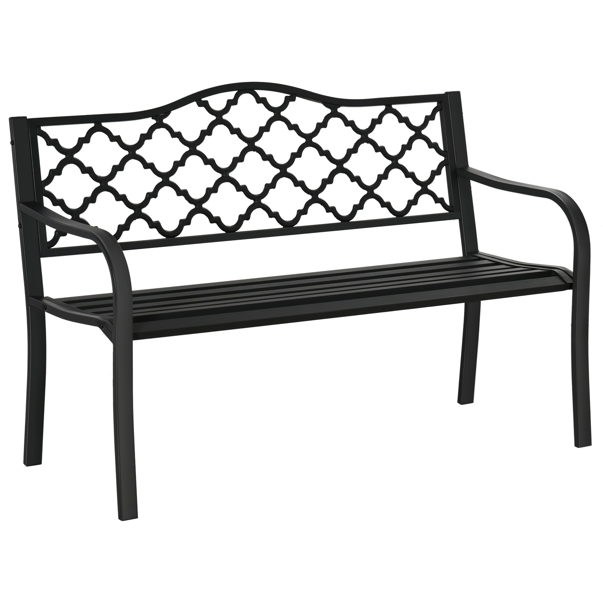 Bancuta Gradina 2 Locuri 128 cm Metal+Fonta