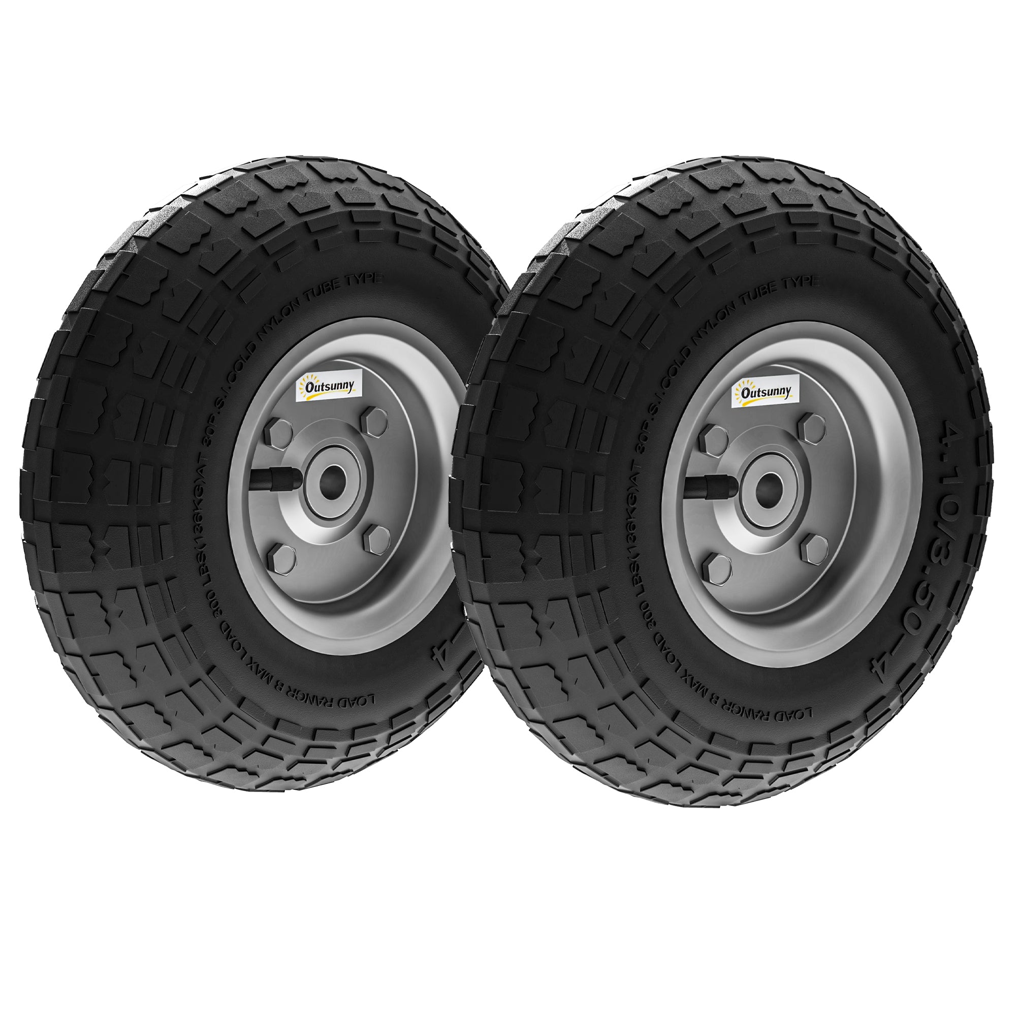Set de 2 anvelope pneumatice de schimb, cu alezaj de 16 mm pentru cărucior de grădină, roabă și cărucior de transport