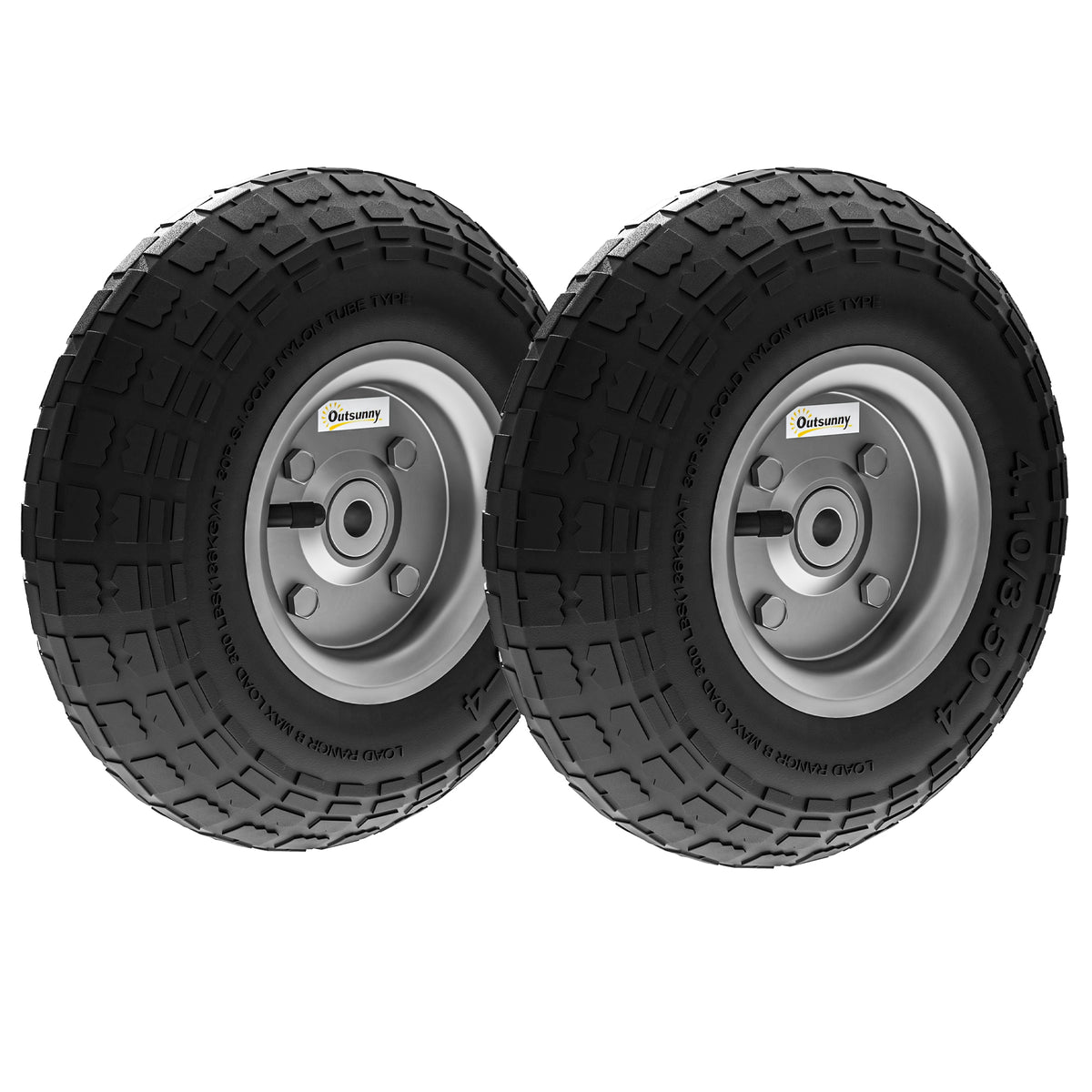 Set de 2 anvelope pneumatice de schimb, cu alezaj de 16 mm pentru cărucior de grădină, roabă și cărucior de transport