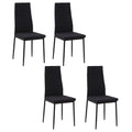 Set 4 scaune captusite pentru camera de zi, moderne, din metal si material textil Negru
