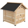 Căsuță pentru Rațe de Exterior, Căsuță cu Rampă, Bază Detașabilă, Acoperiș Inclinat și Orificii de Ventilație, 78x90x92 cm, Lemn