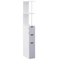 Coloana Baie 15×33×140 cm – Alb & Gri, Spatiu Vertical Compact