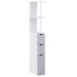 Coloana Baie 15×33×140 cm – Alb & Gri, Spatiu Vertical Compact