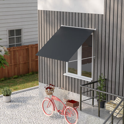Copertină Retractabilă cu Brațe, Deschidere Manuală, Înclinare și Protecție UV30+, 150x120 cm, Gri