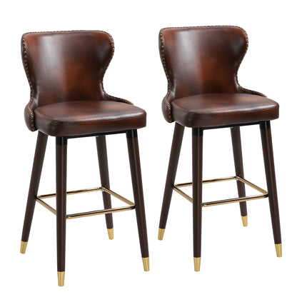 Set 2 scaune bar, stil industrial,  52x53x101cm, maro