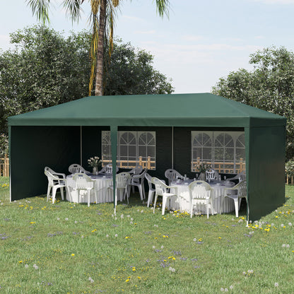 Cort de Grădină cu Orificii de Drenaj, Pereți Detașabili și Ferestre, 6x3 m, Verde