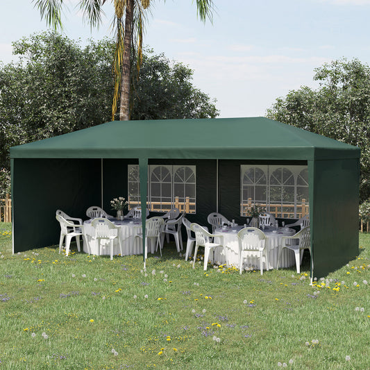 Cort de Grădină cu Orificii de Drenaj, Pereți Detașabili și Ferestre, 6x3 m, Verde