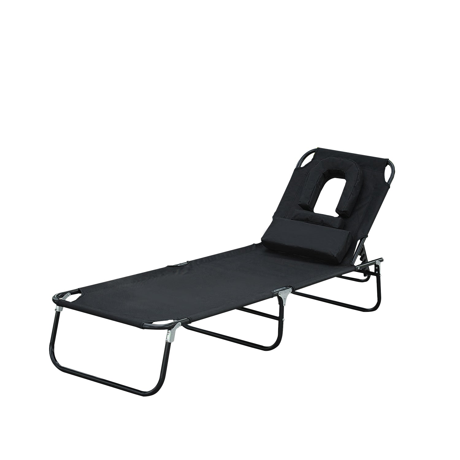 sezlong cu decupaj pentru fata,190x56x28 cm, negru