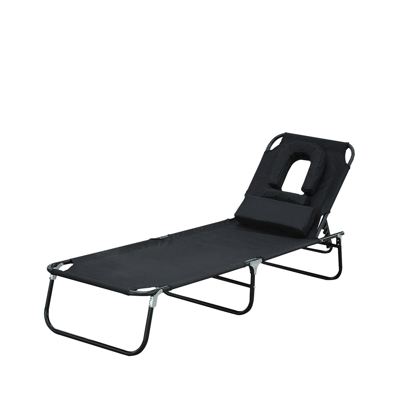 sezlong cu decupaj pentru fata,190x56x28 cm, negru