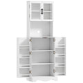 Mobilă de Depozitare pentru Bucătărie cu 2 Dulapuri și 8 Rafturi, din Lemn și Acrilic, 60x39.5x179.6 cm, Alb