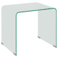 Măsuță modernă din sticlă securizată pentru living, design monobloc, 50x40x45 cm, transparentă