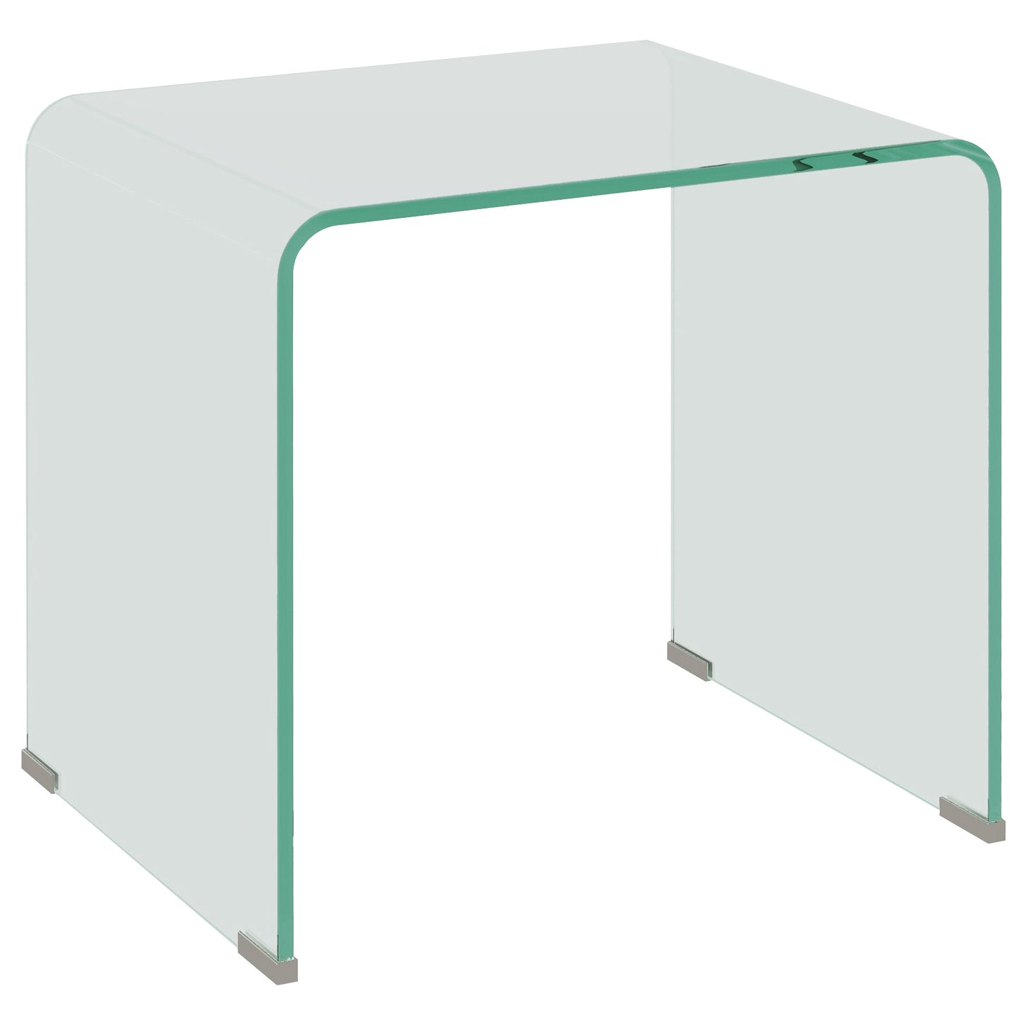Măsuță modernă din sticlă securizată pentru living, design monobloc, 50x40x45 cm, transparentă