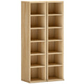 Set de 2 Rafturi pentru CD-uri cu Polițe Reglabile, Capacitate 204 CD-uri, Design Compact, 21x22,5x88,5 cm, Stejar