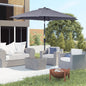 Umbrela de Gradina cu Manivela, din Aluminiu si Poliester Gri si Negru, Φ2,6x2,35m