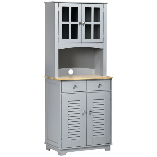 Bufet pentru Bucatarie, Mobilier din MDF, Dulap de Bucatarie in Stil Clasic, Gri, 68x39.5x170 cm
