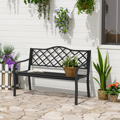 Bancuta Gradina 2 Locuri 128 cm Metal+Fonta