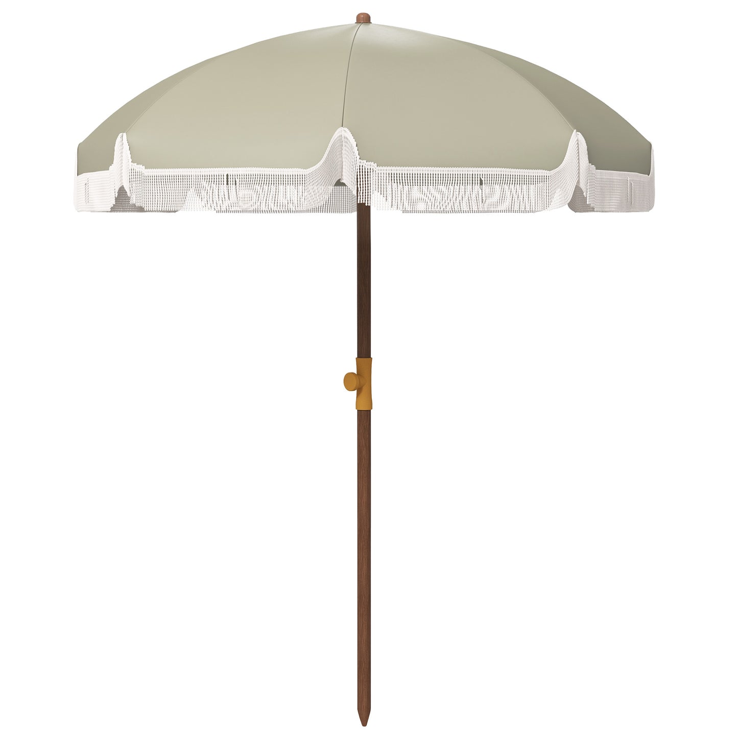 Umbrelă de Plajă Portabilă cu Volane în Aer Liber cu Baldachin Ventilat, Geantă de Transport, Ø1.9x2.1 m, Alb-Crem