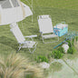 Set 2 Scaune de Camping Pliabile cu Tetieră Căptușită și Spătar Reglabil în 6 Poziții, 62x65x80 cm, Gri Deschis