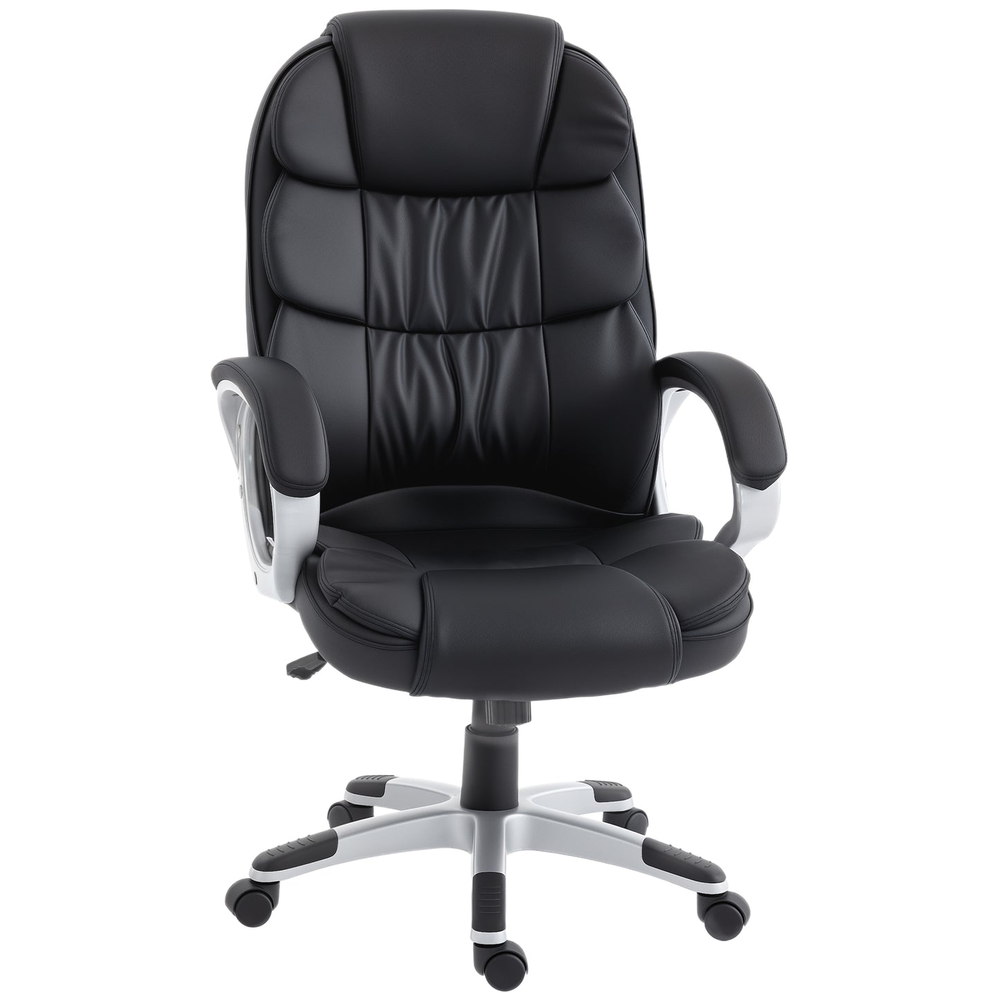 Scaun Birou Ergonomic Rotativ din Piele PU, Funcție Legănare, Înălțime Reglabilă, Capacitate 120kg, Negru