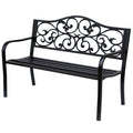 Banca pentru exterior din metal, 127x60x89cm, negru
