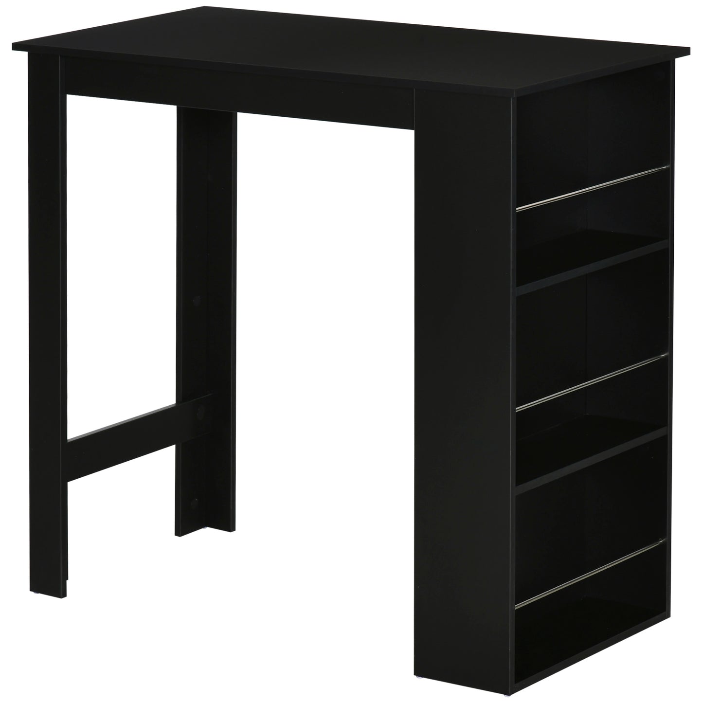 masa de bucatarie, 3 rafturi, 112x57x106cm, negru