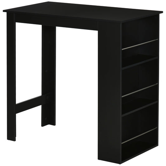 masa de bucatarie, 3 rafturi, 112x57x106cm, negru